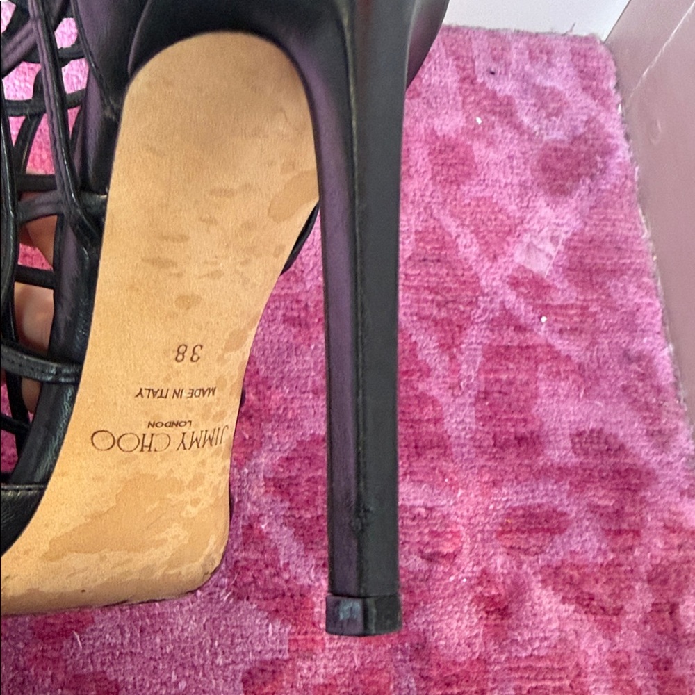 Jimmy Choo Black Cage Heels - Picture 6 of 9